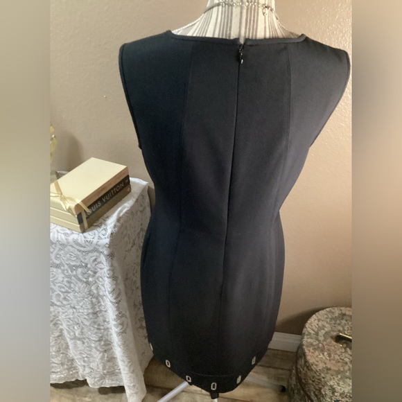 Anne Klein Black MIDI Dress w/Silver hem. Like New - Picture 3 of 10